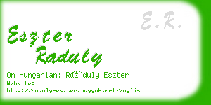 eszter raduly business card